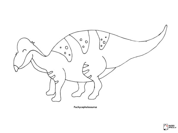 Ausmalbild Dinosaurier Pachycephalusaurus