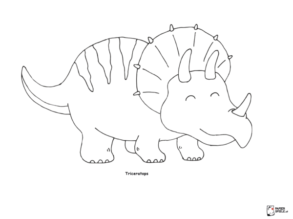 Ausmalbild Dinosaurier Triceratops