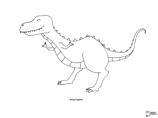 Ausmalbild Dinosaurier Velociraptor
