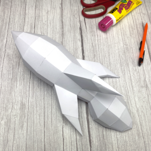 Papierspiele Papercraft Rakete